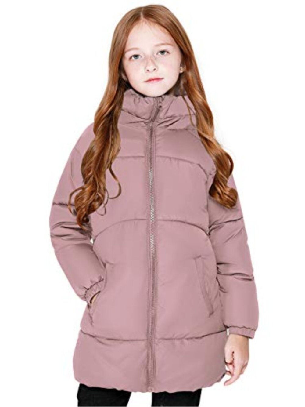 Girls Winter Puffer Coat Long Down Jacket Fleece Lined Hooded